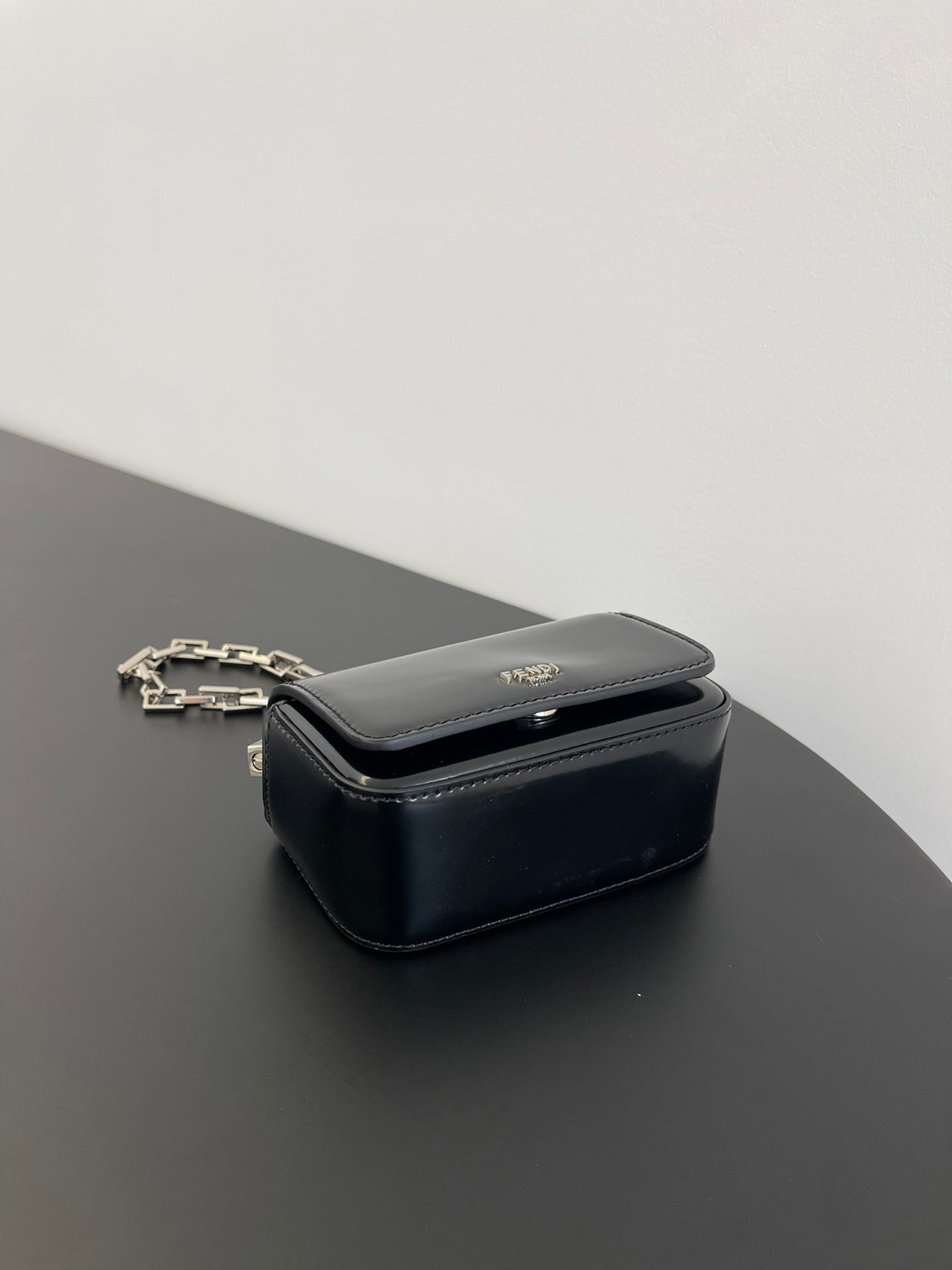 FENDI MINI FIRST SIGHT 13 BAG IN BLACK CALFSKIN WITH SILVER HARDWARE mysite