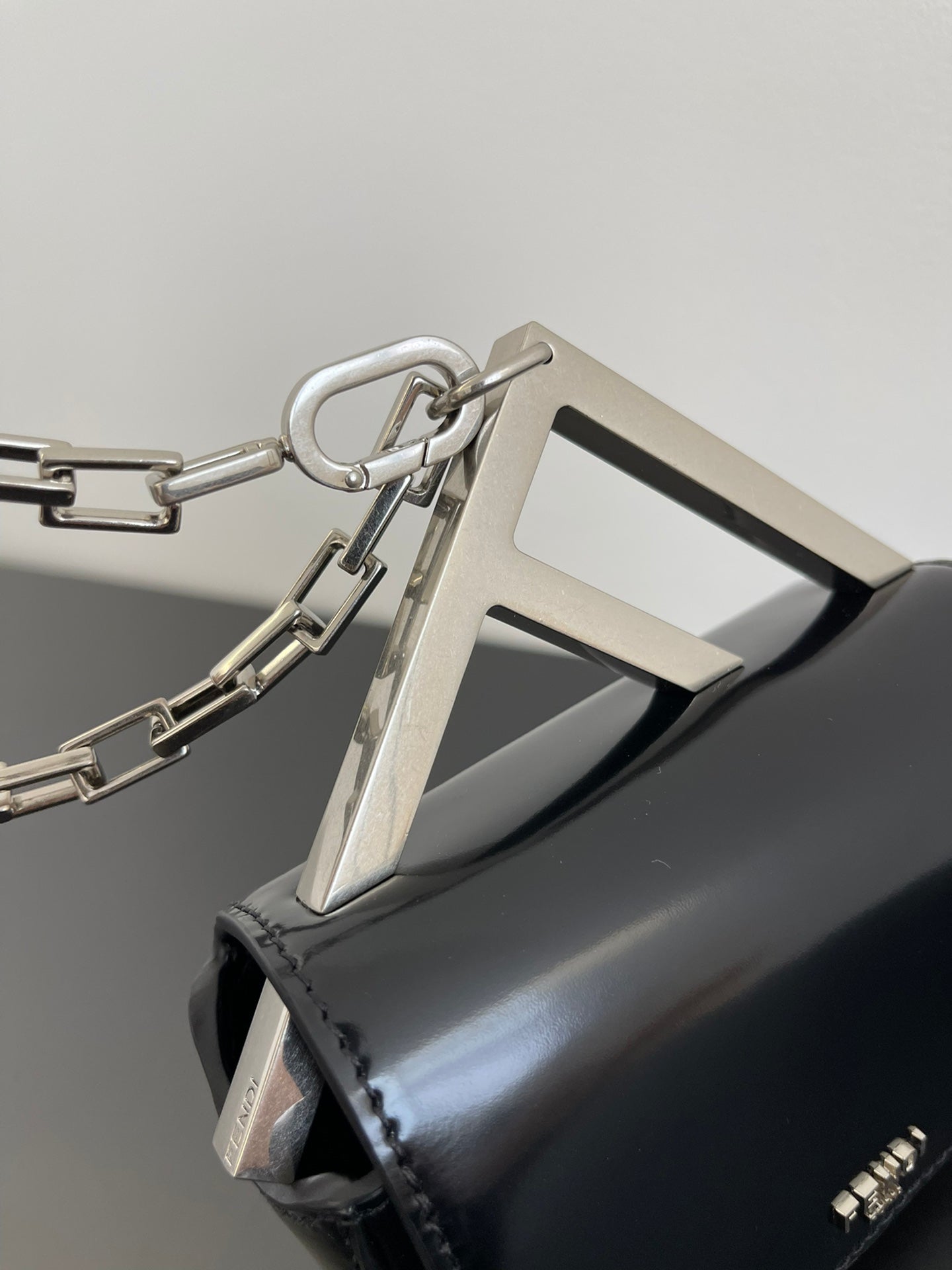 FENDI MINI FIRST SIGHT 13 BAG IN BLACK CALFSKIN WITH SILVER HARDWARE mysite