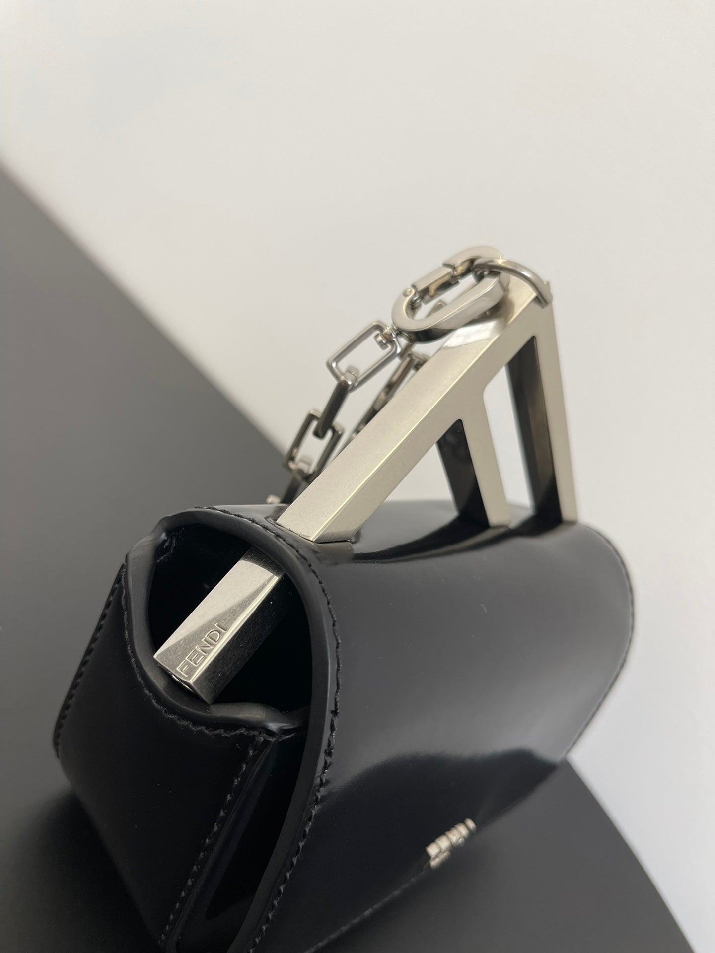 FENDI MINI FIRST SIGHT 13 BAG IN BLACK CALFSKIN WITH SILVER HARDWARE mysite