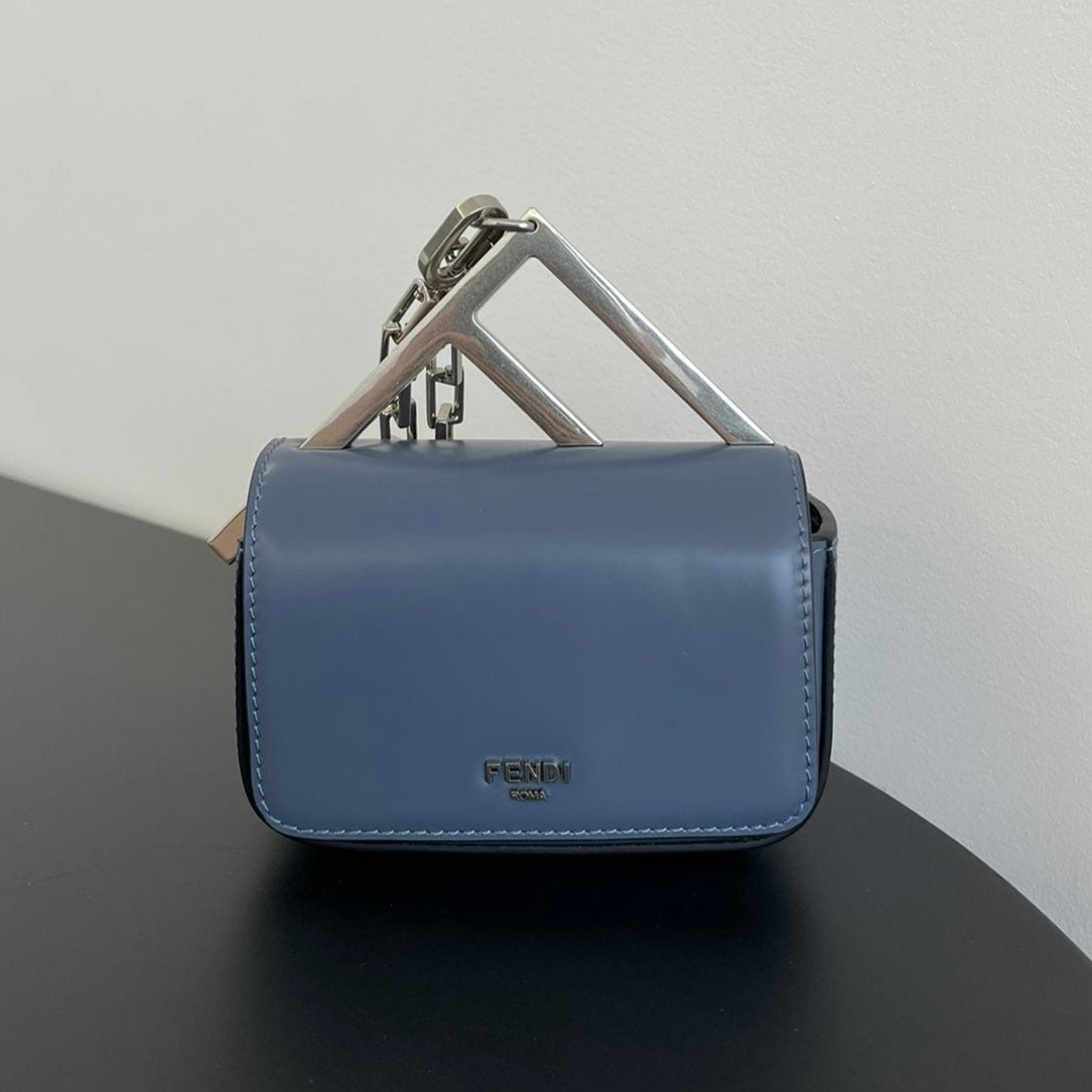 FENDI MINI FIRST SIGHT 13 BAG IN PIGEON BLUE CALFSKIN WITH SILVER HARDWARE mysite