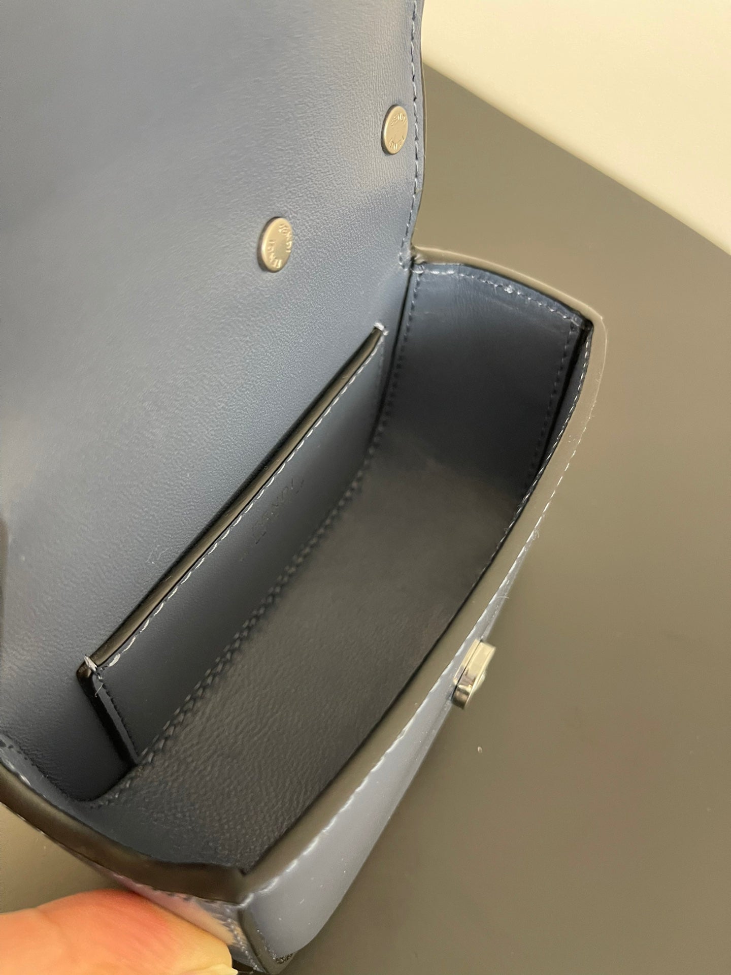 FENDI MINI FIRST SIGHT 13 BAG IN PIGEON BLUE CALFSKIN WITH SILVER HARDWARE mysite