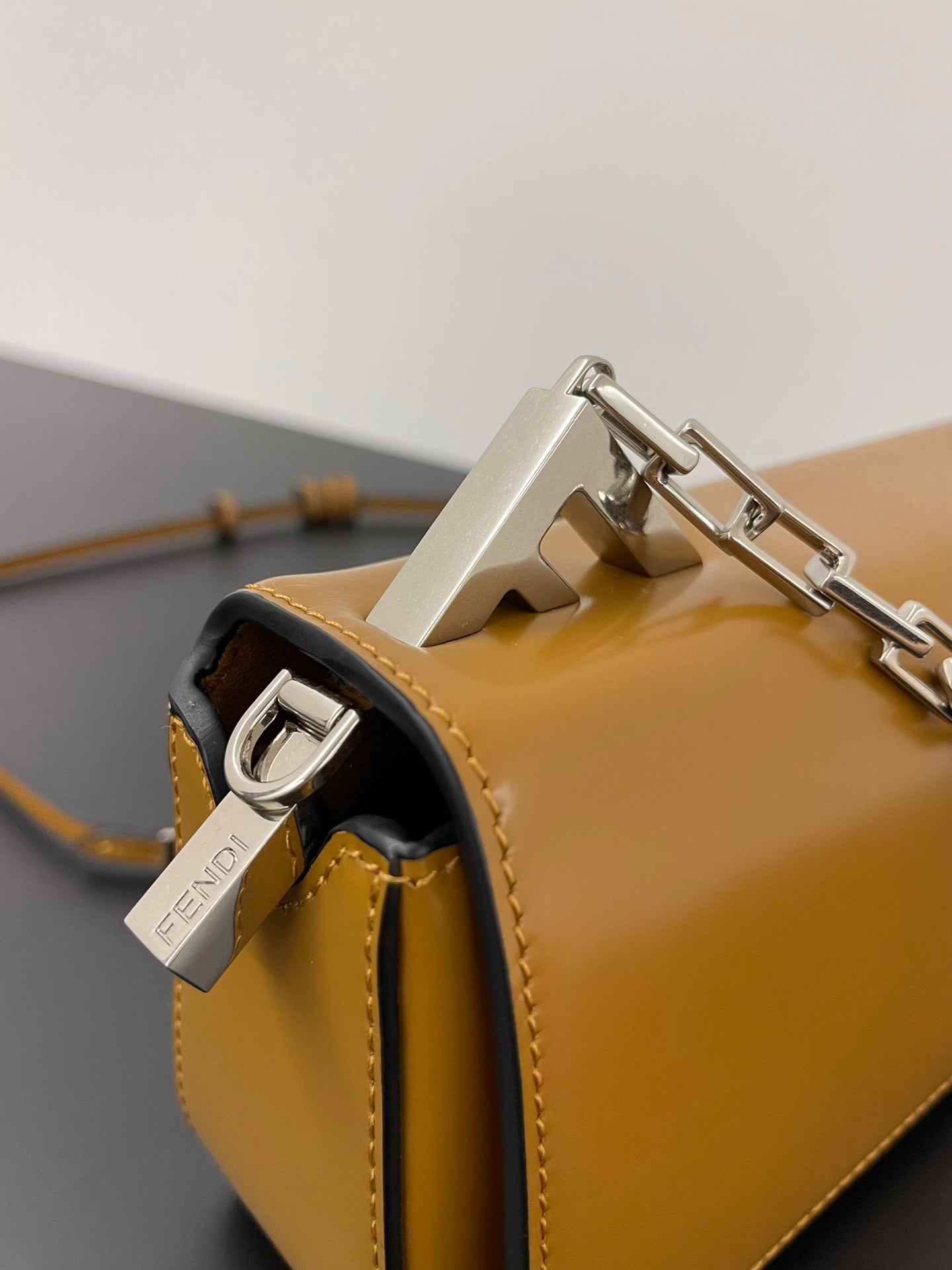 FENDI MINI FIRST SIGHT 23 BAG IN COPPER BROWN CALFSKIN WITH SILVER HARDWARE mysite
