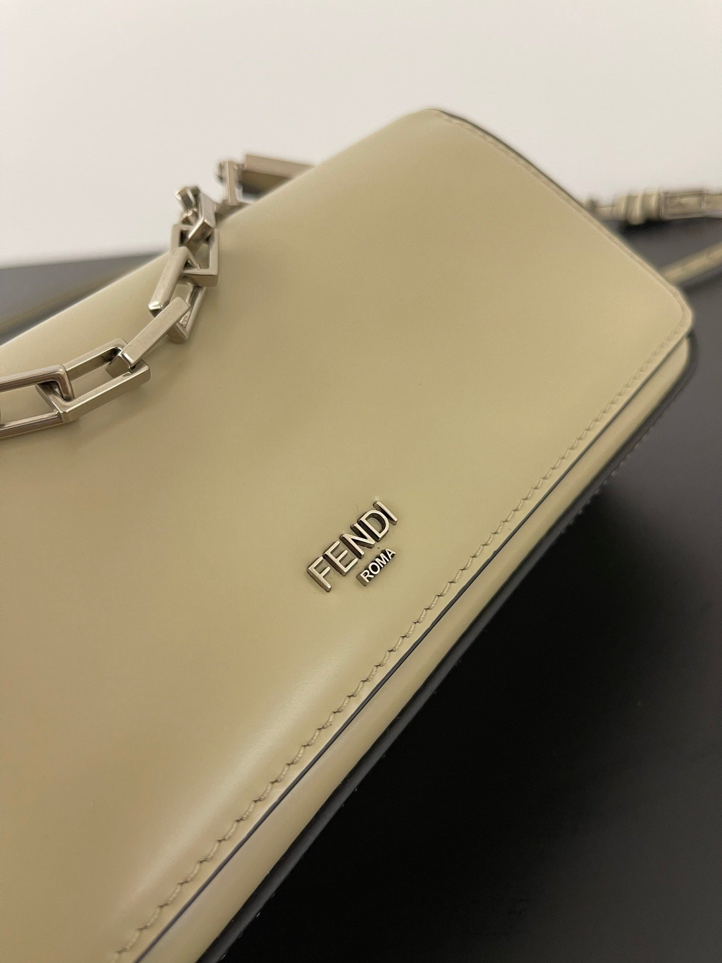 FENDI MINI FIRST SIGHT 23 BAG IN ECRU BROWN CALFSKIN WITH SILVER HARDWARE mysite