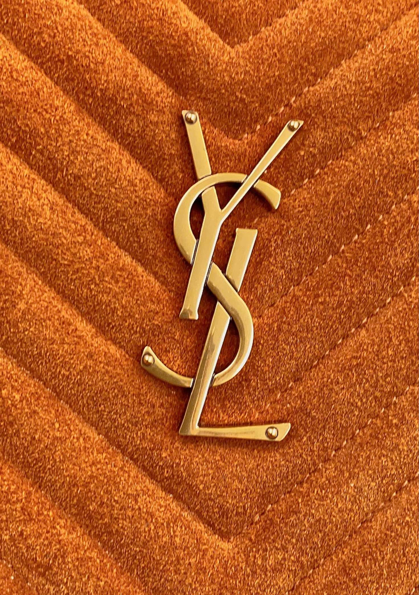 LOU CAMERA BAG 23 IN SPANISH ORANGE SUEDE AND BROWN CALFSKIN TRIM mysite