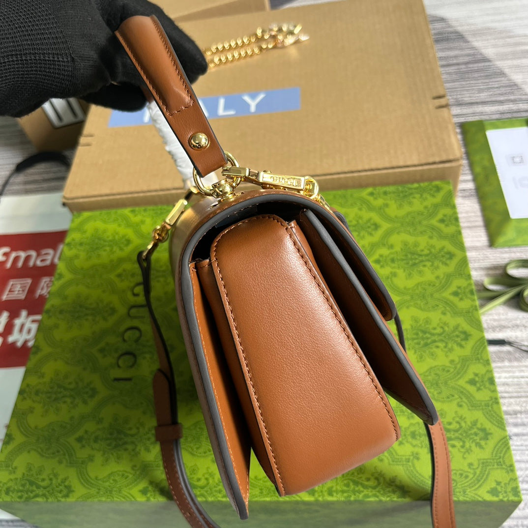 BLONDIE 23 TOP-HANDLE BAG CINNAMON BROWN CALFSKIN mysite