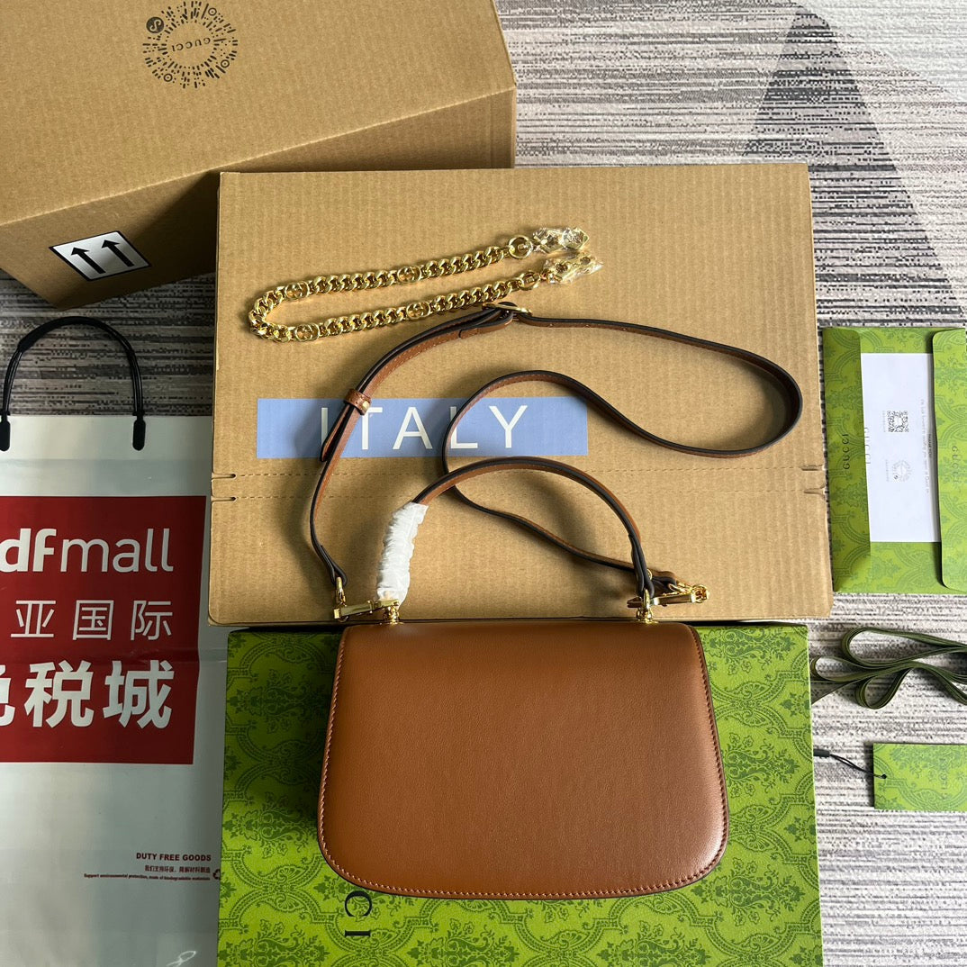 BLONDIE 23 TOP-HANDLE BAG CINNAMON BROWN CALFSKIN mysite