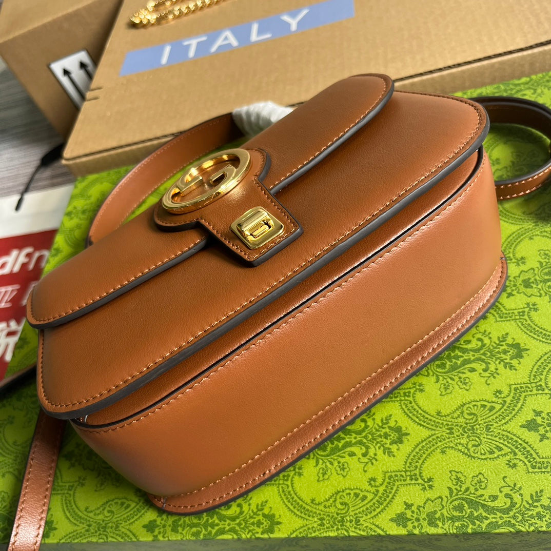 BLONDIE 23 TOP-HANDLE BAG CINNAMON BROWN CALFSKIN mysite