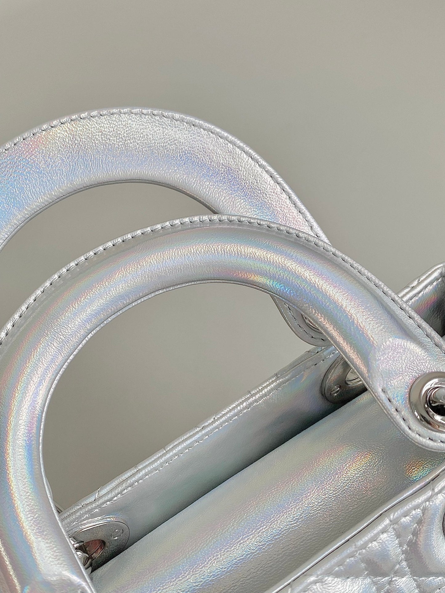 SMALL LADY 20 SILVER METALIC LAMBSKIN mysite