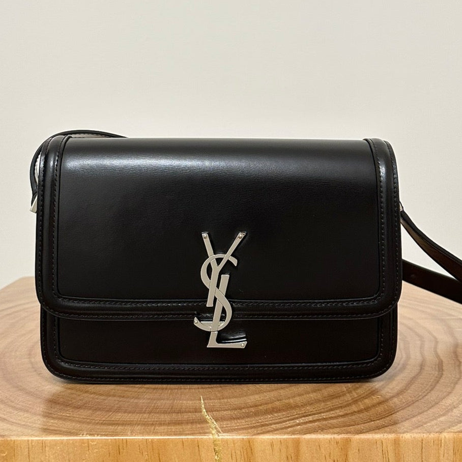 YSL Solferino Small Satchel Bag Black Gold Calfskin 339504 mysite
