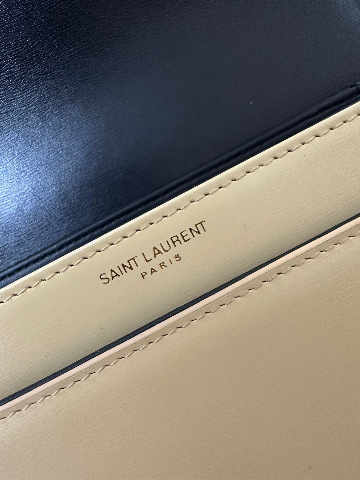 YSL Solferino Small Satchel Bag Black mix Beige Gold Calfskin 339470 mysite