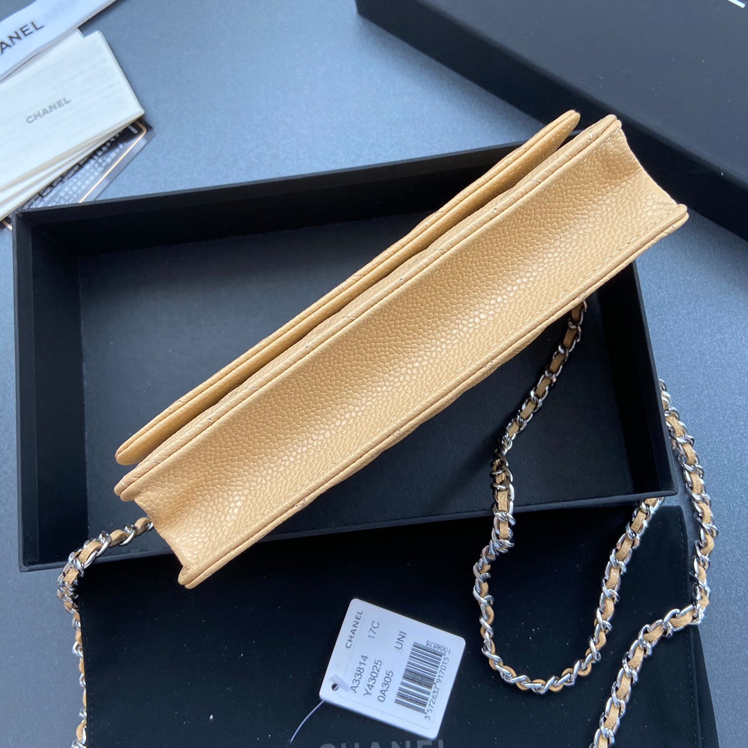 CC Woc 20cm Yellow Grained Calfskin Silver Hardware mysite