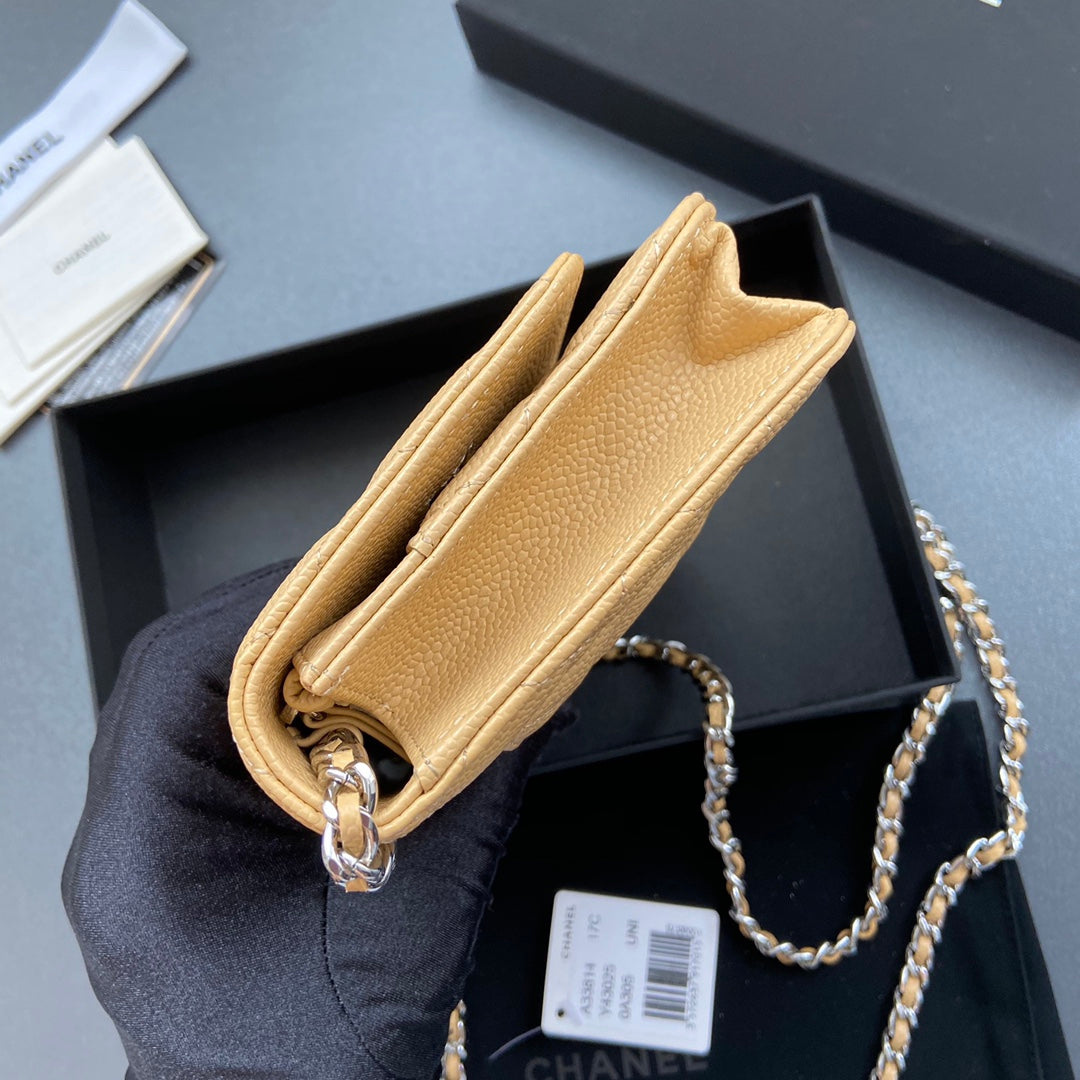 CC Woc 20cm Yellow Grained Calfskin Silver Hardware mysite