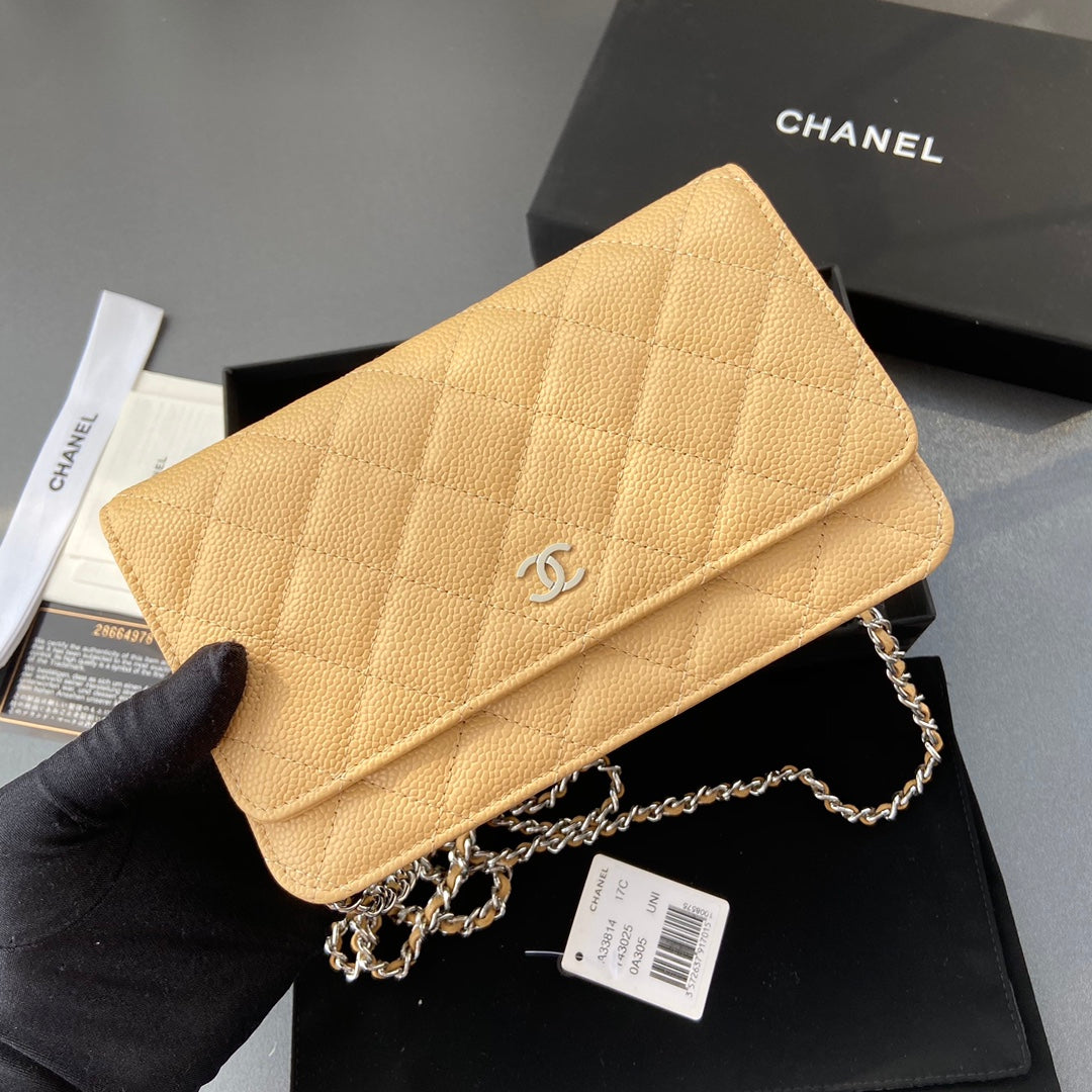 CC Woc 20cm Yellow Grained Calfskin Silver Hardware mysite