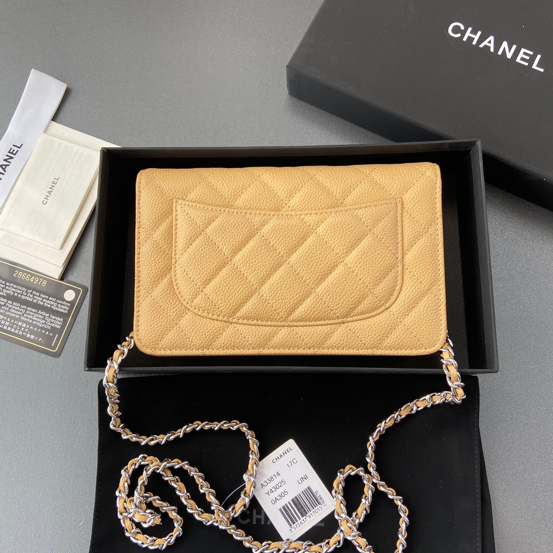 CC Woc 20cm Yellow Grained Calfskin Silver Hardware mysite