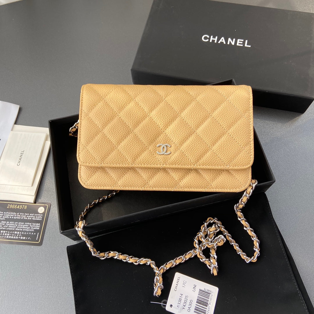 CC Woc 20cm Yellow Grained Calfskin Silver Hardware mysite