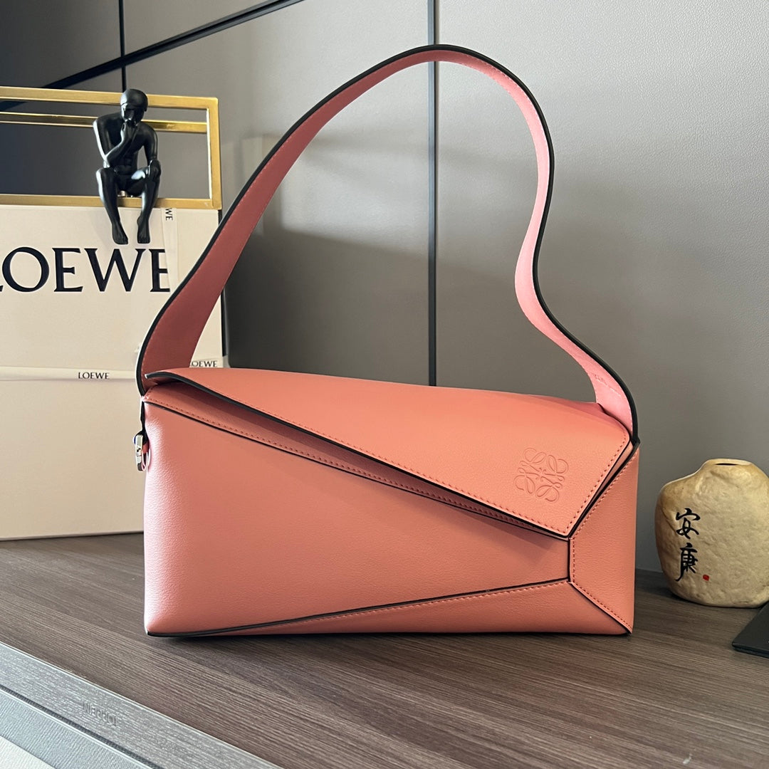Loew Puzzle 28.7cm Hobo Bag Pink Smooth Calfskin mysite