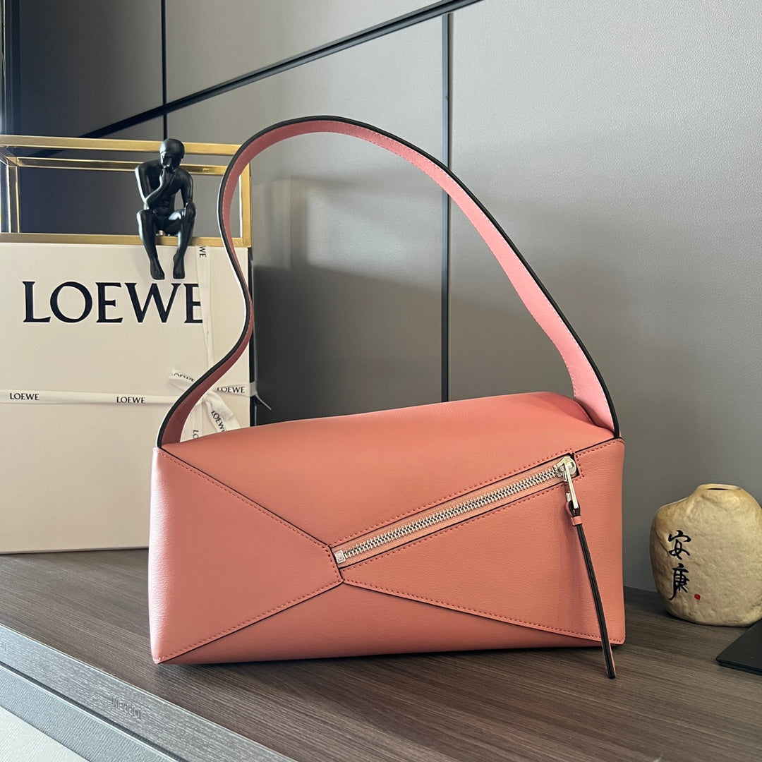 Loew Puzzle 28.7cm Hobo Bag Pink Smooth Calfskin mysite
