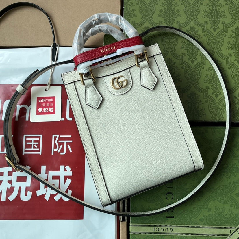 Gucci Diana Bamboo Mini Tote Bag Off-white Lambskin 240106 mysite