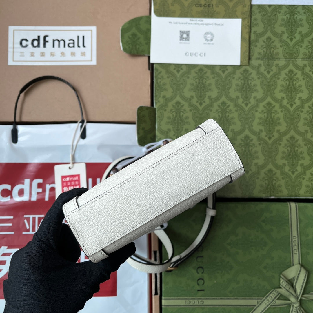 Gucci Diana Bamboo Mini Tote Bag Off-white Lambskin 240106 mysite