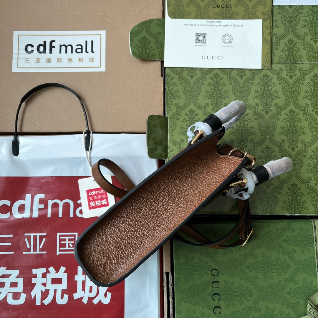 Gucci Diana Bamboo Mini Tote Bag Brown Lambskin 240107 mysite