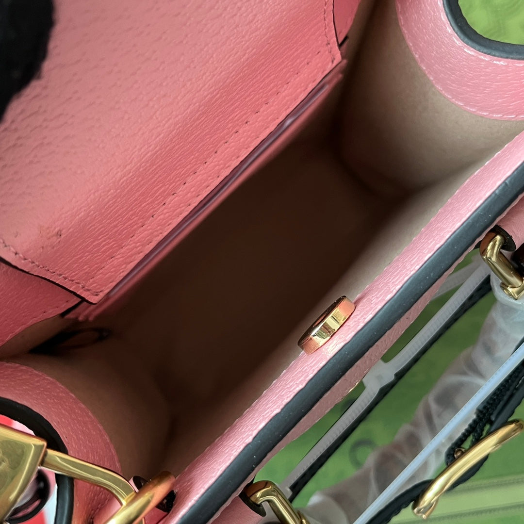 Gucci Diana Bamboo Mini Tote Bag Pink Lambskin 240109 mysite