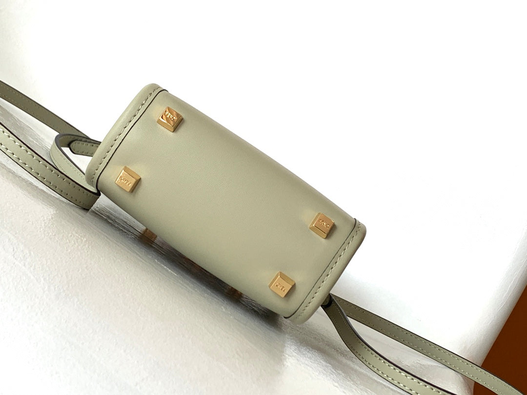 Fend Mini Sunshine Shopper Bag 18 Light Grey Leather mysite