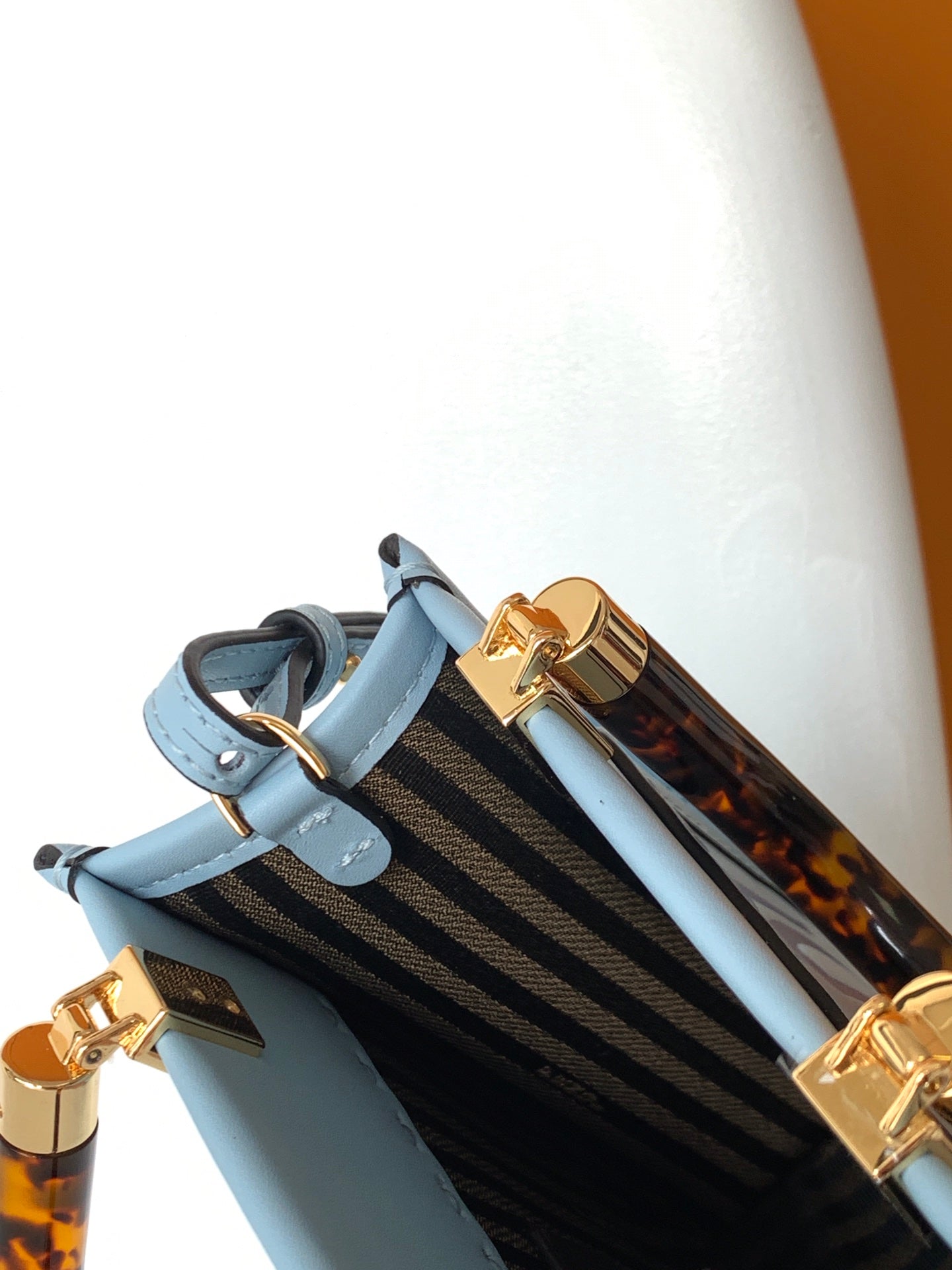 Fend Mini Sunshine Shopper Bag 18 Blue Leather mysite