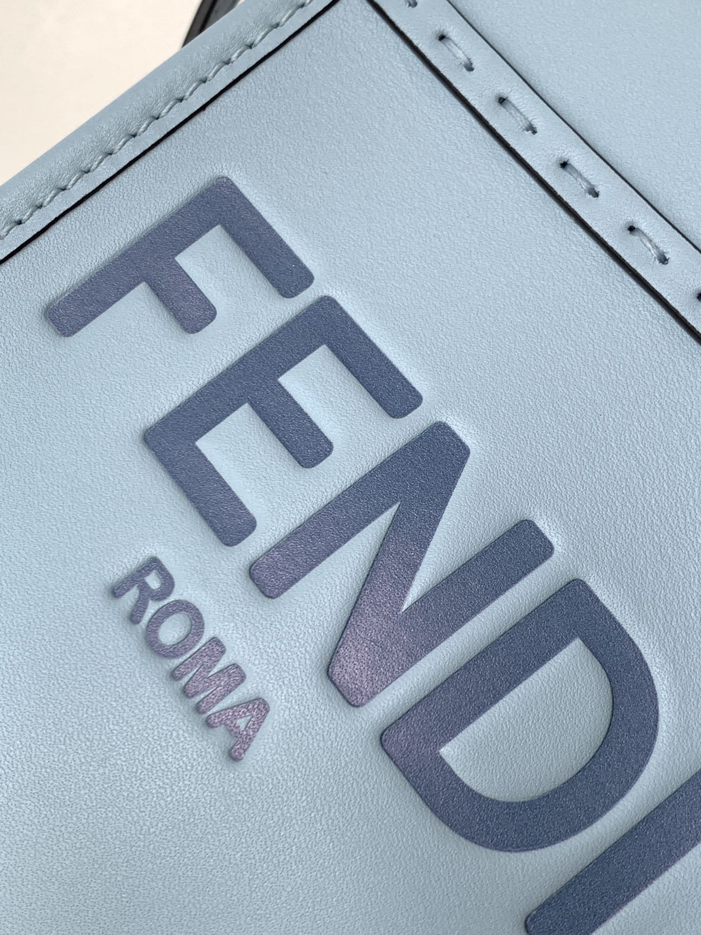 Fend Mini Sunshine Shopper Bag 18 Blue Leather mysite