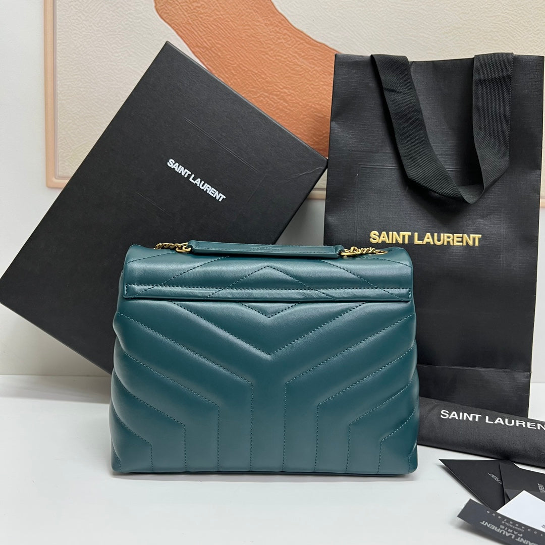 LOULOU SMALL 25 IN DEEP JUNGLE GREEN LAMBSKIN GOLD HARDWARE mysite