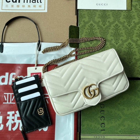 gg marmont 21cm white calfskin gold hardware mysite