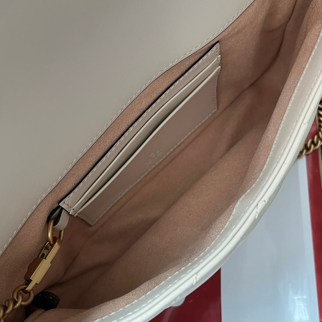 gg marmont 21cm white calfskin gold hardware mysite