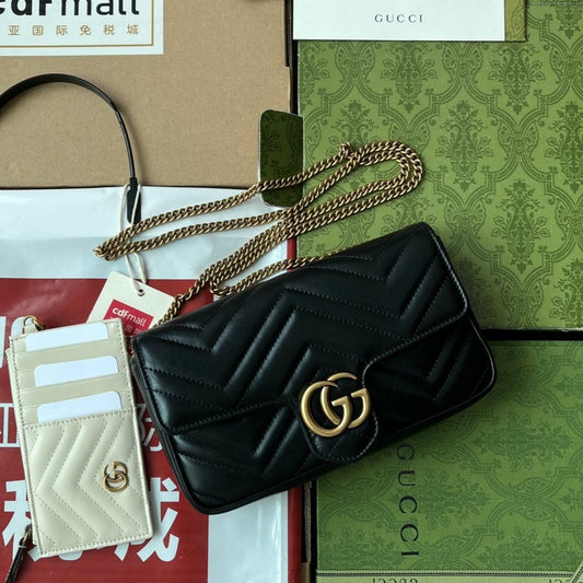 gg marmont 21cm black calfskin gold hardware mysite