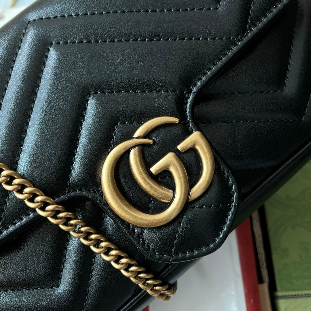 gg marmont 21cm black calfskin gold hardware mysite