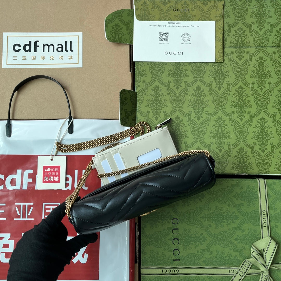 gg marmont 21cm black calfskin gold hardware mysite