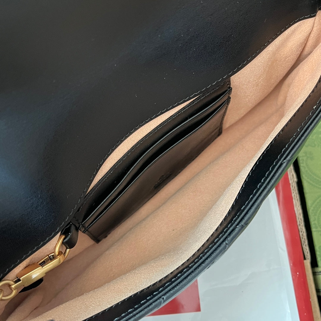 gg marmont 21cm black calfskin gold hardware mysite