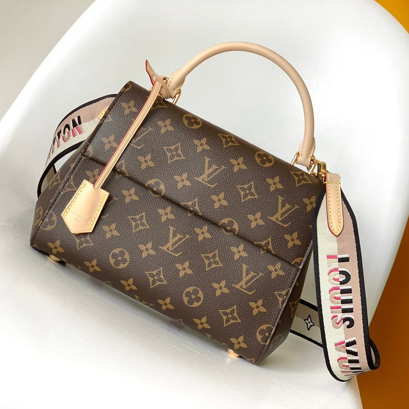 LV Cluny BB Bag Brown Monogram Canvas Beige Cowhide 268760 mysite