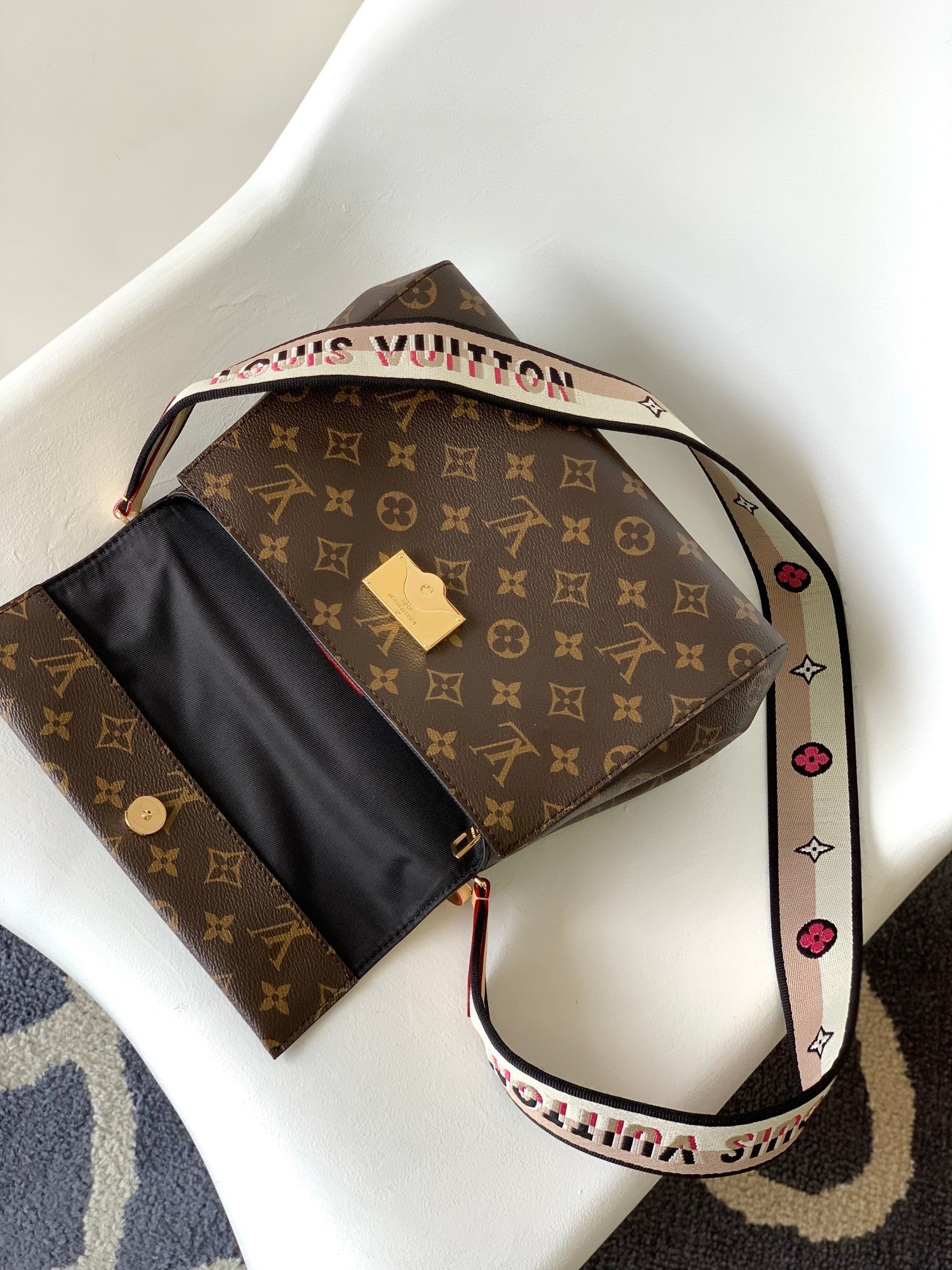 LV Cluny BB Bag Brown Monogram Canvas Beige Cowhide 268760 mysite
