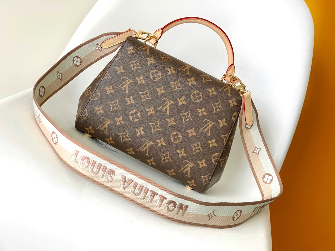 LV Cluny BB Bag Brown Monogram Canvas Beige Cowhide 268764 mysite