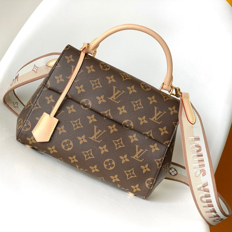 LV Cluny BB Bag Brown Monogram Canvas Beige Cowhide 268764 mysite