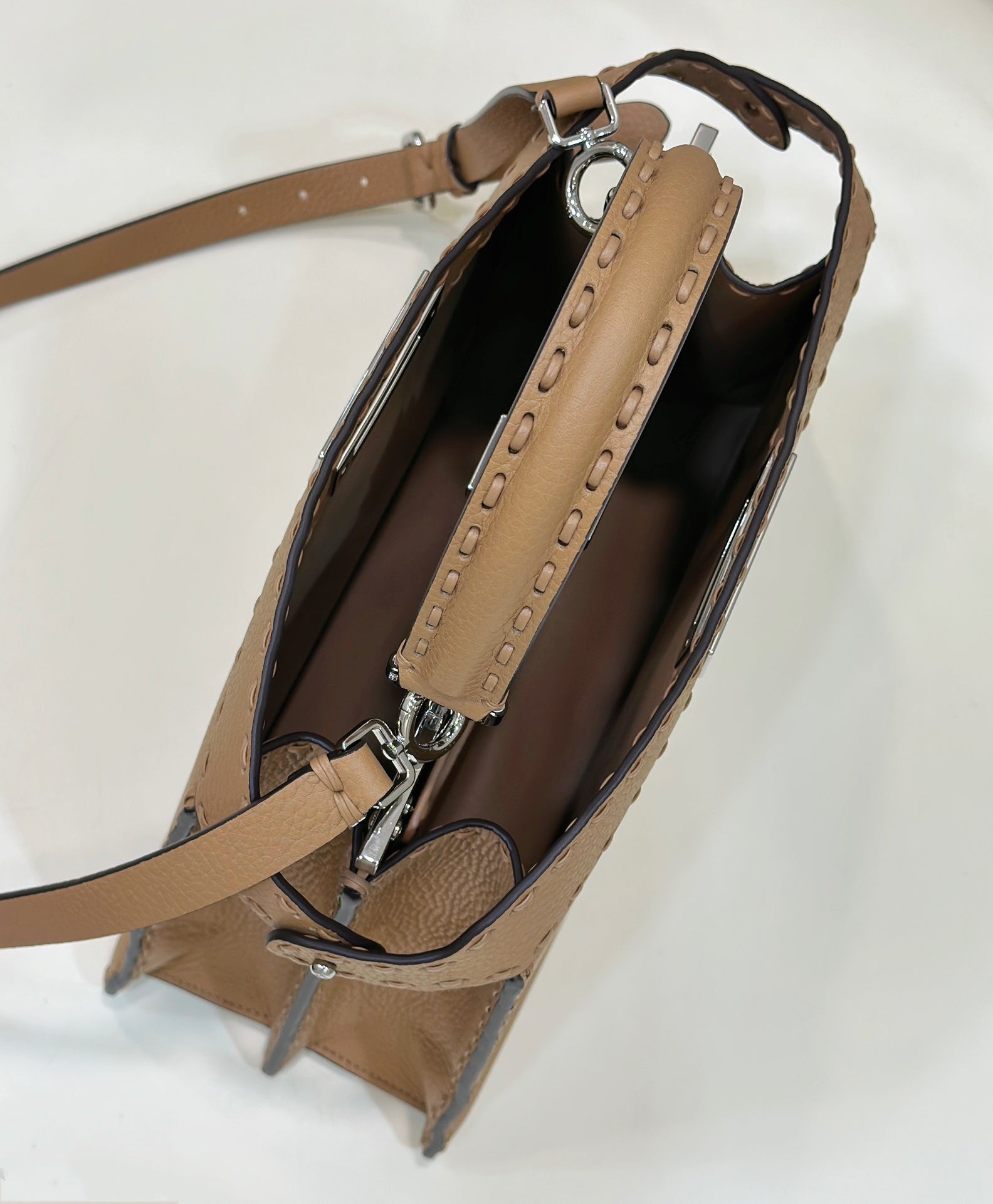 PEEKABOO ISEEU 33 IN CIDER BROWN GRAINED CALFSKIN SILVER HARDWARE mysite