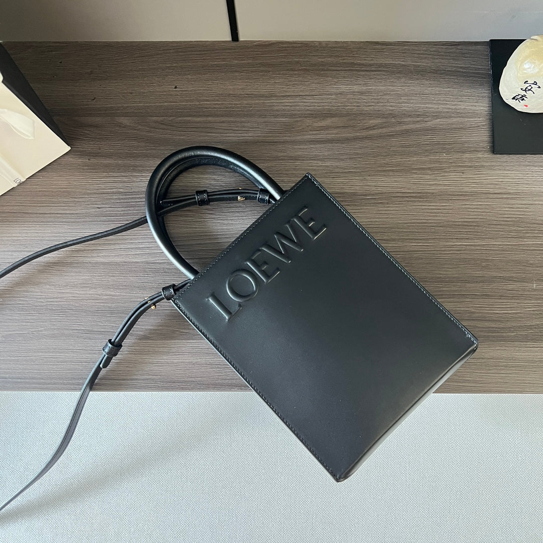 STANDARD A5 TOTE BAG IN BLACK CALFSKIN mysite