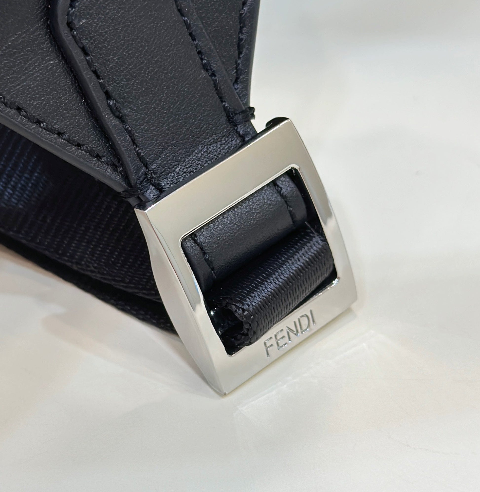 FENDI STRIKE LARGE 46 FF MIDNIGHT BLUE JACQUARD FABRIC BACKPACK mysite