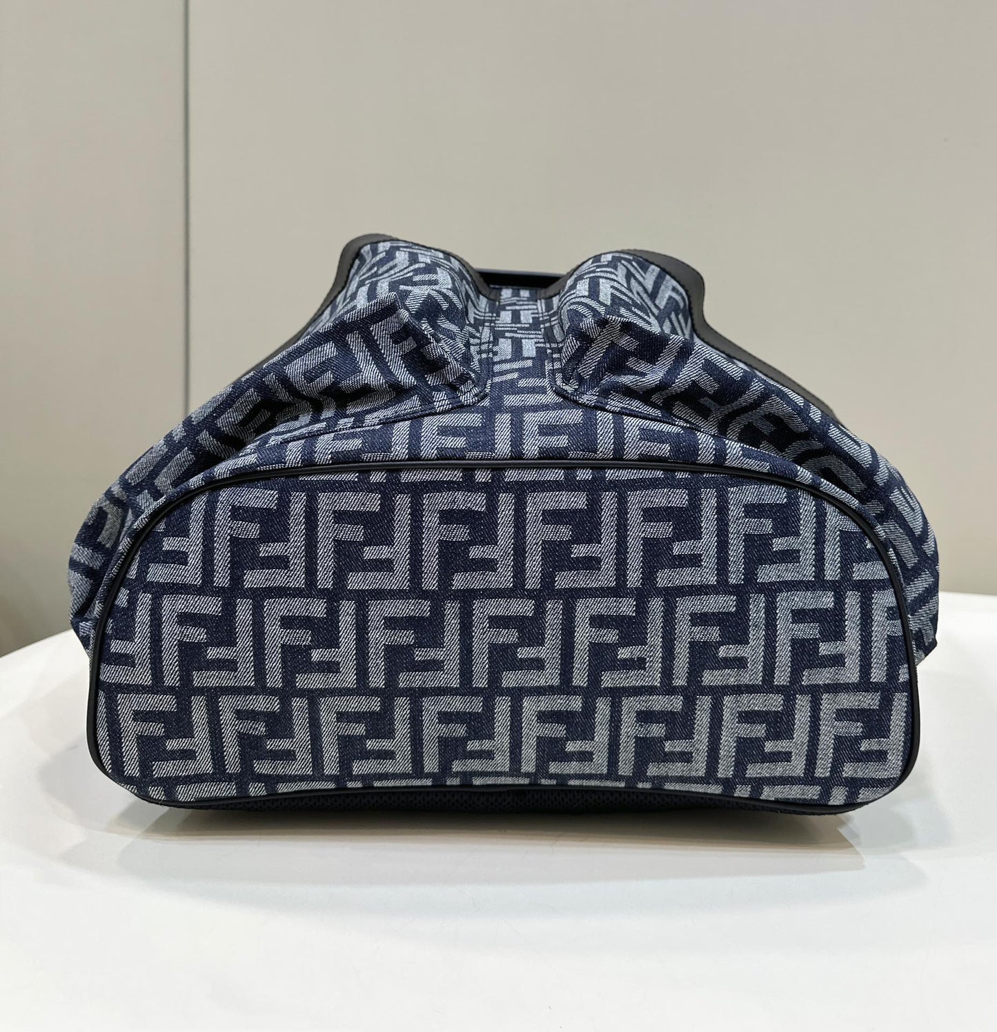 FENDI STRIKE LARGE 46 FF MIDNIGHT BLUE JACQUARD FABRIC BACKPACK mysite