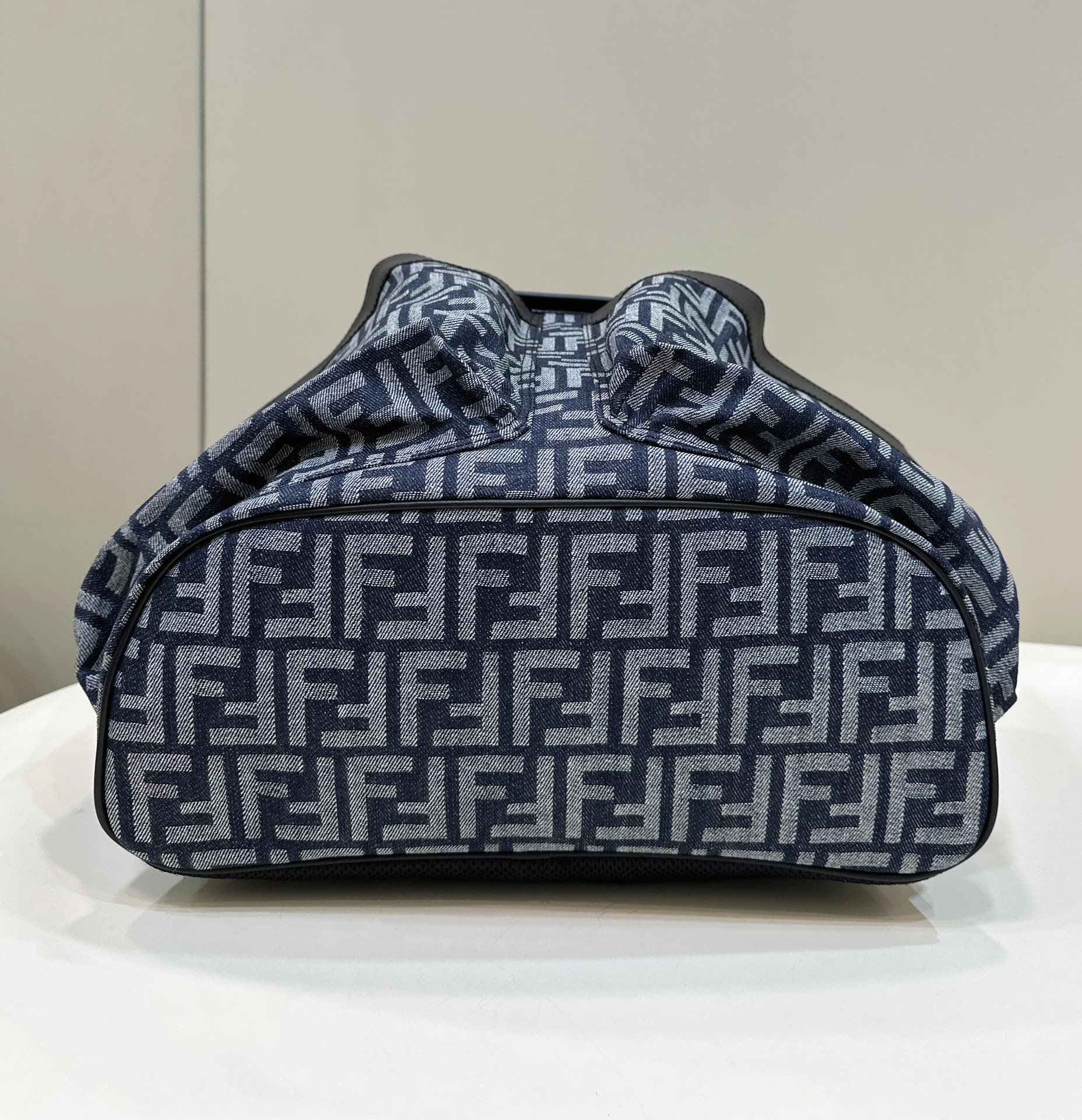 FENDI STRIKE LARGE 46 FF MIDNIGHT BLUE JACQUARD FABRIC BACKPACK mysite