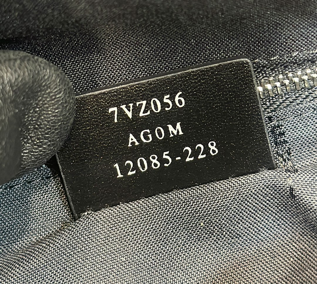 FENDI STRIKE 41 MEDIUM FF MIDNIGHT BLUE JACQUARD FABRIC BACKPACK mysite