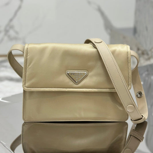 PRA CINI 23 MEDIUM BAG IN FLAX YELLOW RE-NYLON WITH STRAP mysite