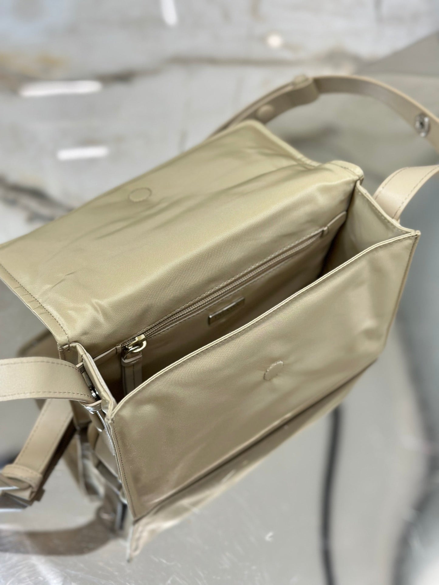 PRA CINI 23 MEDIUM BAG IN FLAX YELLOW RE-NYLON WITH STRAP mysite