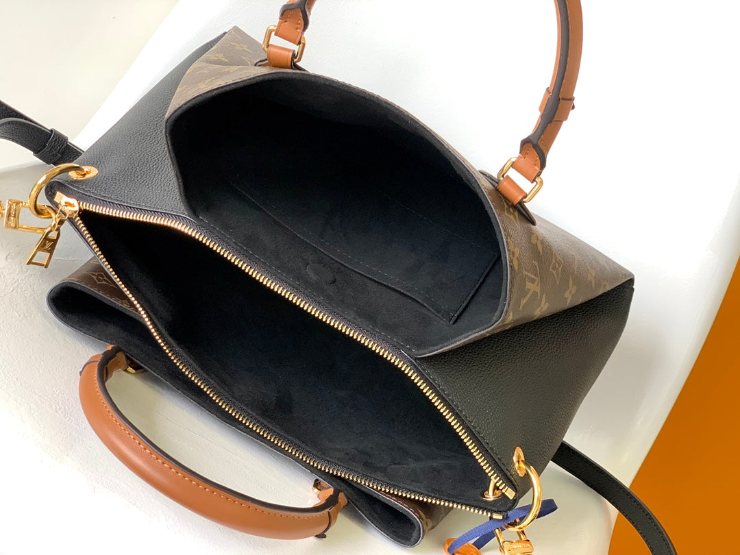 LV Opéra Handbag 36cm Brown Black Monogram Canvas & Cowhide GHW mysite