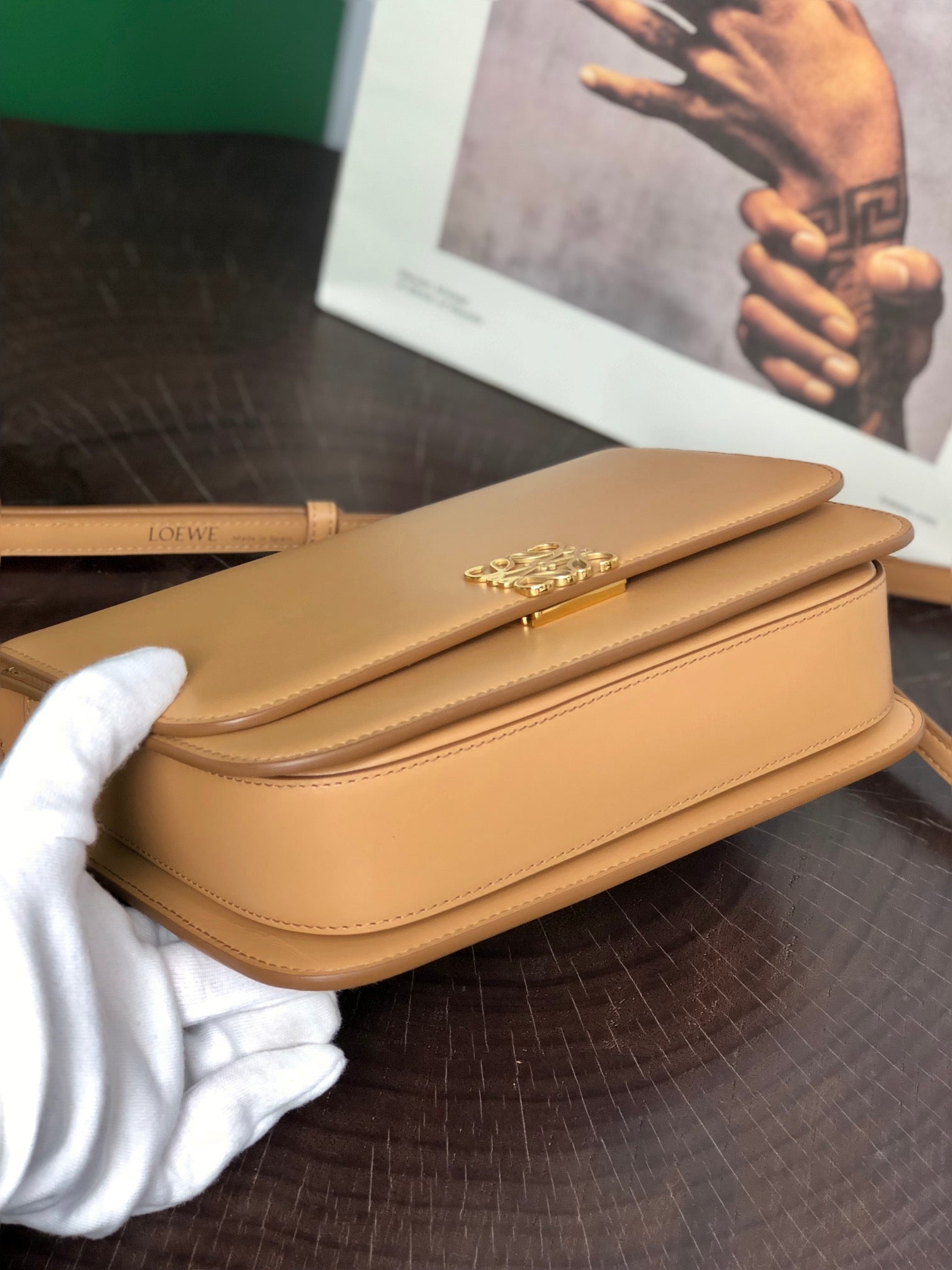 LOE GOYA BAG 23 IN COPPER BROWN CALFSKIN mysite