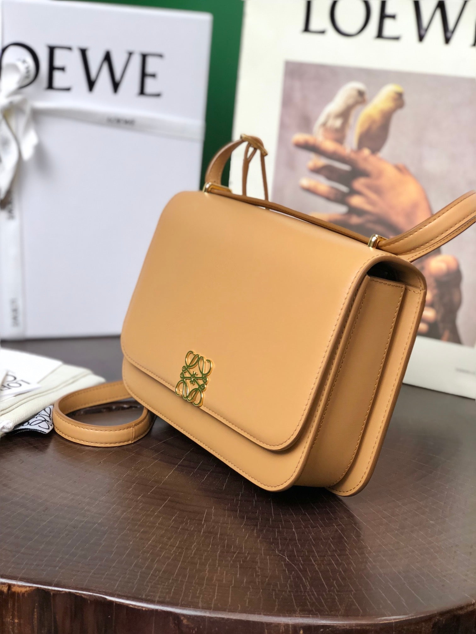 LOE GOYA BAG 23 IN COPPER BROWN CALFSKIN mysite